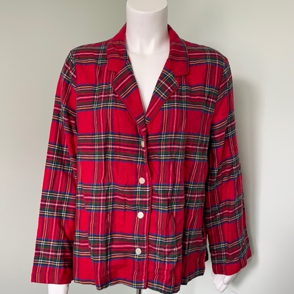 Love by Gap red plaid pajama set size large NEW